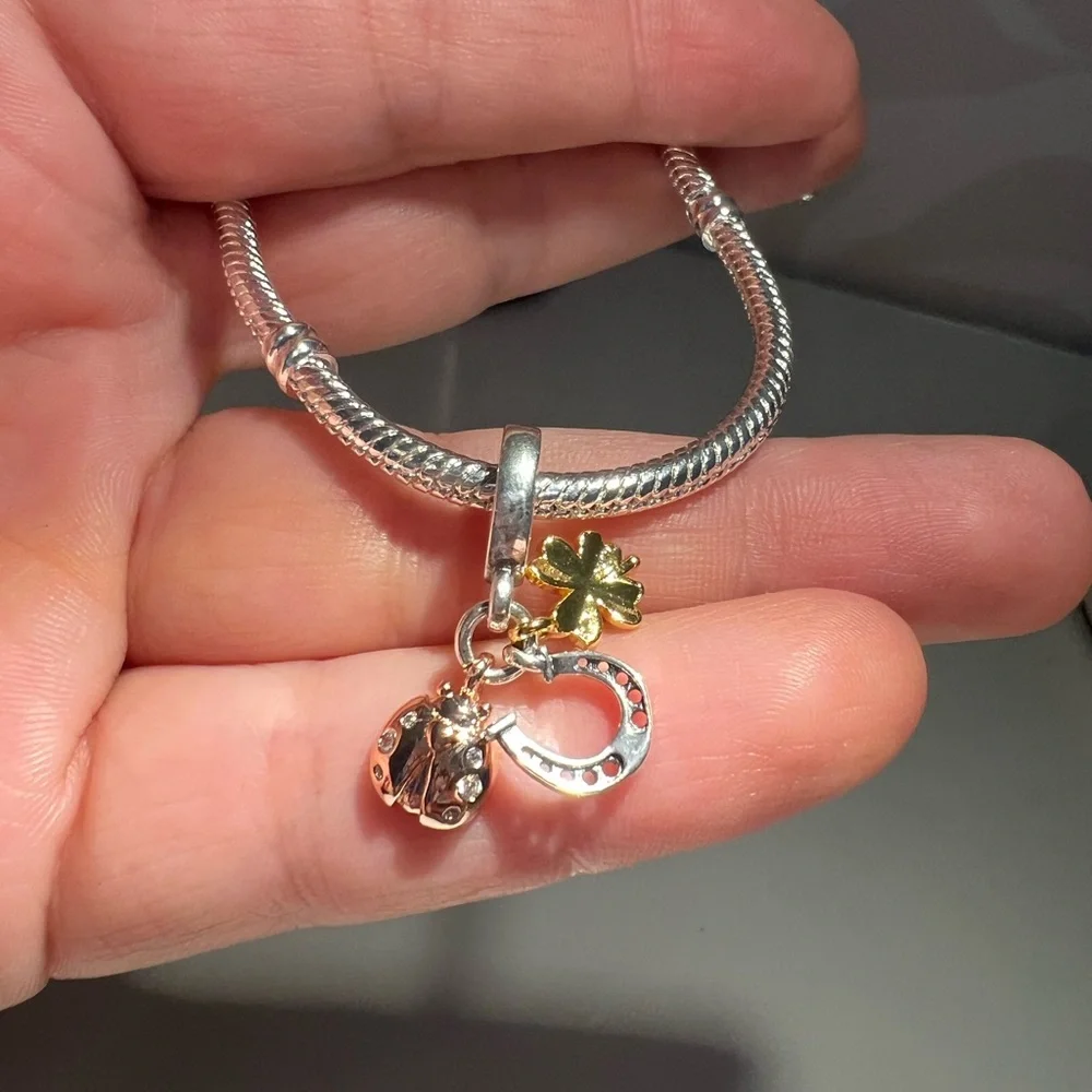 Clover, Ladybug & Horseshoe Dangle Charm